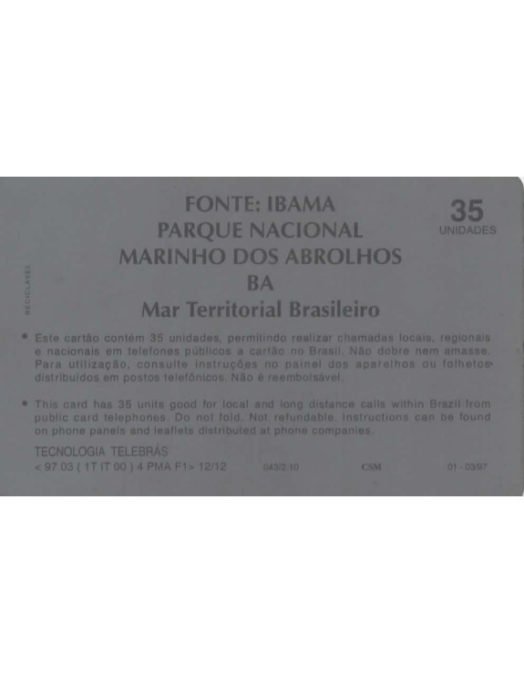 SERIE PARQUES NACIONAIS - PARQUE NACIONAL MARINHO DOS ABROLHOS - BA