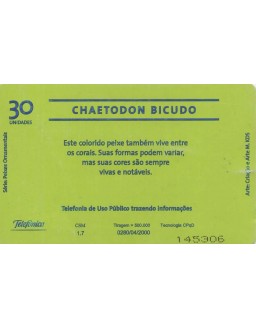 SERIE PEIXES ORNAMENTAIS - CHAETODON BICUDO
