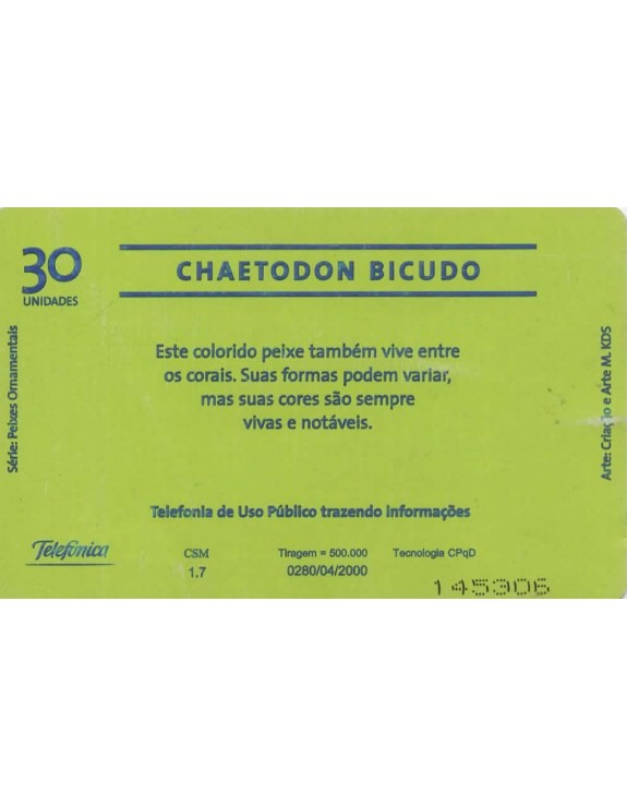 SERIE PEIXES ORNAMENTAIS - CHAETODON BICUDO