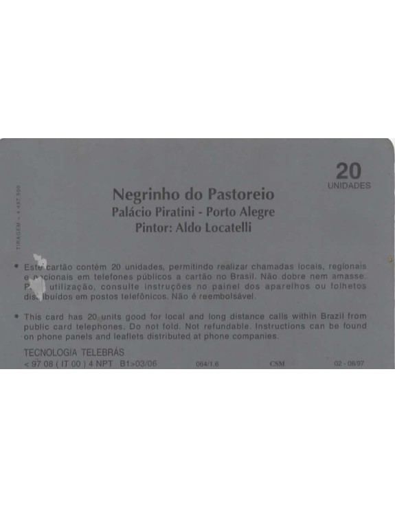SERIE PINTORES BRASILEIROS I - NEGRINHO DO PASTOREIO - PALACIO PIRATINI PORTO ALEGRE - PINTOR ALDO  LOCATELLI