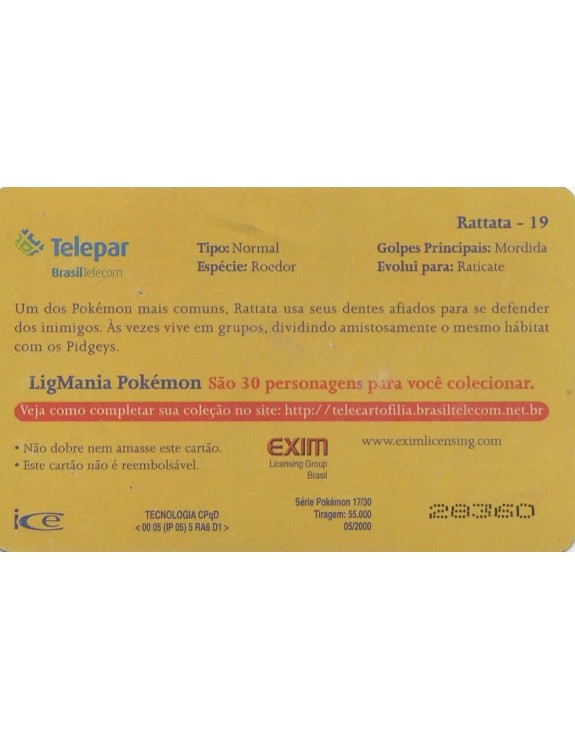 LIGMANIA POKEMON 17/30 - RATTATA