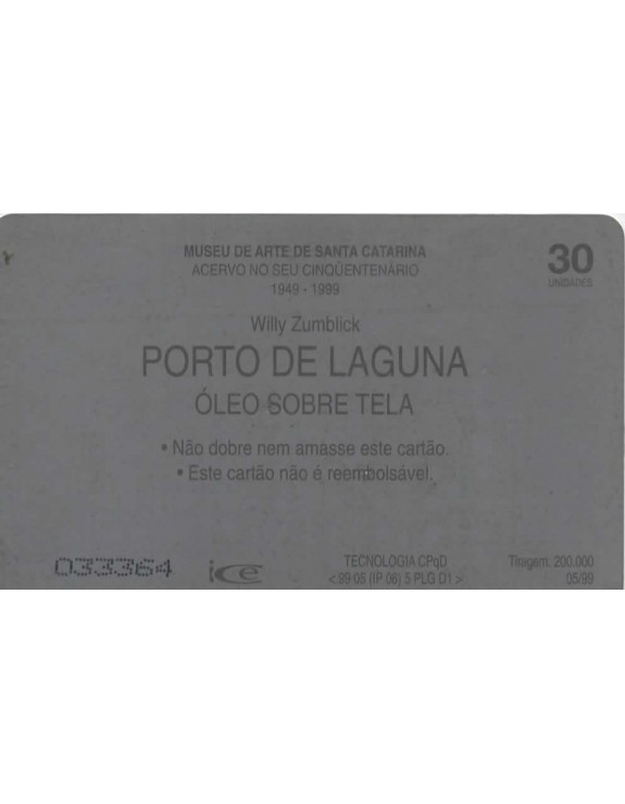 MUSEU DE ARTE DE SANTA CATARINA - PORTO DE LAGUNA - OLEO SOBRE A TELA - TELESC