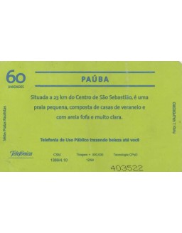 SERIE PRAIAS PAULISTAS - PAUBA - TELEFONICA