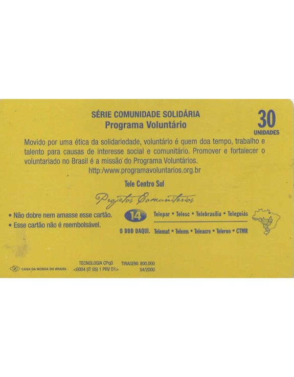 SERIE COMUNIDADE SOLIDARIA - PROGRAMA VOLUNTARIO - TELEPAR