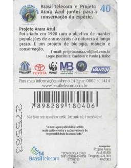 PROJETO ARARA AZUL 01/08 - PANTANAL BRASIL