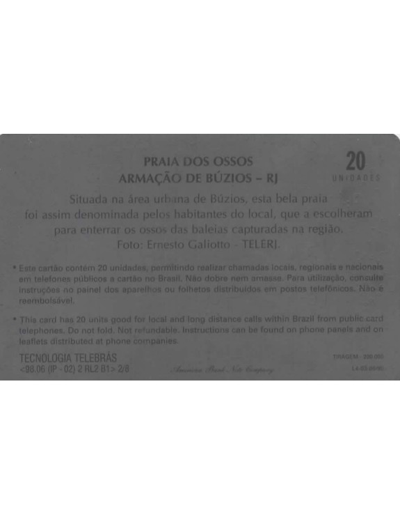 SERIE REGIAO DOS LAGOS - PRAIA DOS OSSOS - ARMAÇÃO DE BUZIOS - RJ