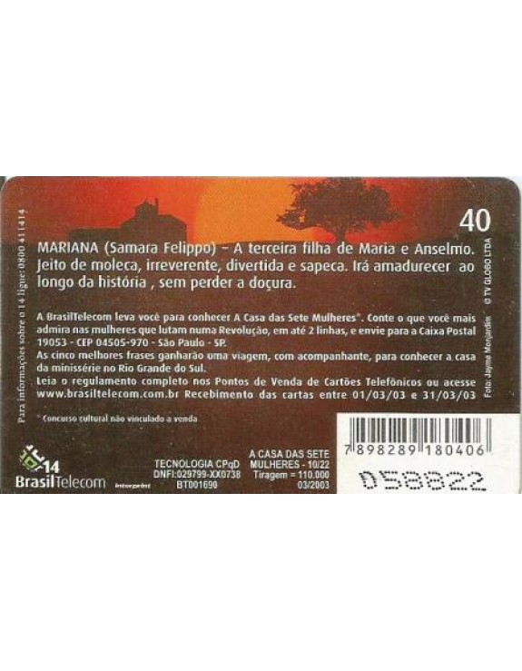 A CASA DAS SETE MULHERES - MARIANA(SAMARA FELIPPO)