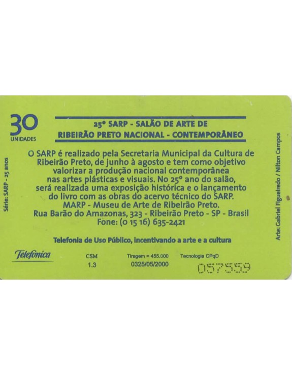 SERIE SARP - 25 ANOS - SALAO DE ARTE DE RIBEIRAO PRETO NACIONAL - CONTEMPORANEO