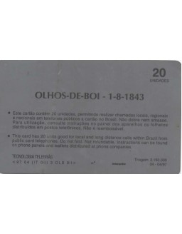 SERIE SELOS BRASILEIROS - I - OLHOS-DE-BOI  - 1-8-1843