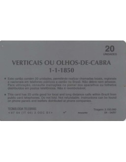 SERIE SELOS BRASILEIROS - I - VERTICAIS OU OLHOS-DE-CABRA -1-1-1850