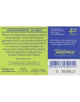 SERIE ALDEMIR MARTINS 01 DE 04 GATO AZUL 