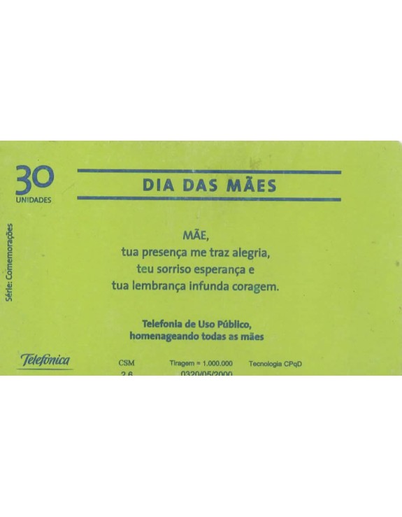 SERIE COMEMORAÇOES - DIA DAS MAES - TELEFONICA