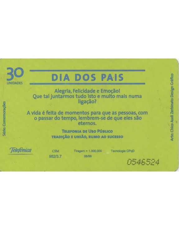 SERIE COMEMORAÇOES - DIA DOS PAIS - TELEFONICA