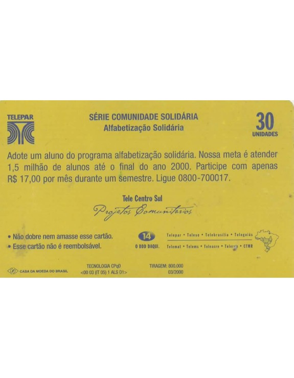SERIE COMUNIDADE SOLIDARIA - ALFABETIZAÇÃO SOLIDARIA