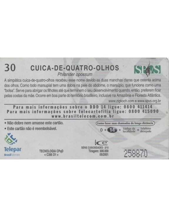 SERIE CURIOSIDADES 02/10 - CUICA DE QUATRO OHOS
