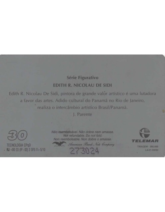 TELEMAR - SERIE FIGURATIVO - EDITH R NICOLAU DE  SIDI