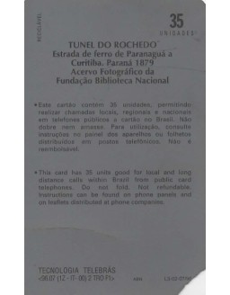 SERIE FOTOGRAFIA BRASILEIRA SECULO XIX - TUNEL RO ROCHEDO - ESTRADA DE FERRO DE PARANAGUA 1879