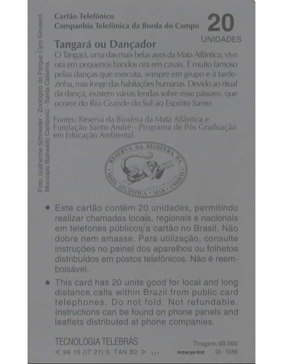 CTBC - SERIE MATA ATLANTICA - TANGARA OU DANÇADOR