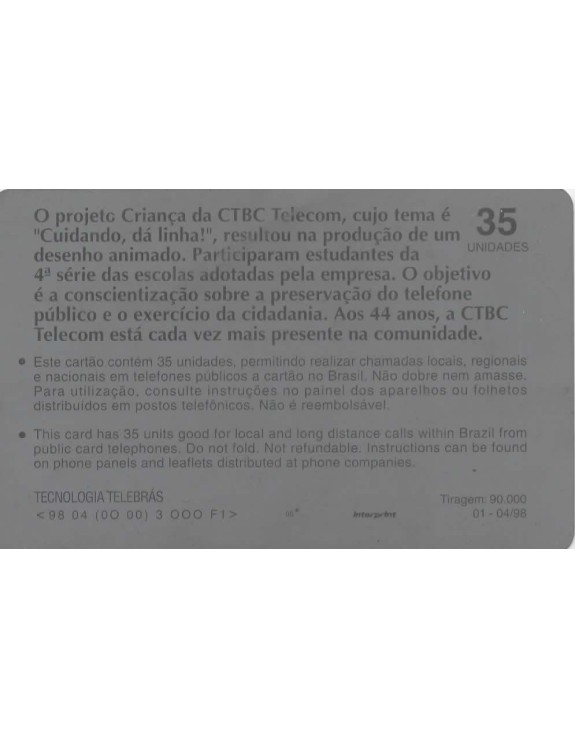 CTBC - SERIE PRESERVAÇAO TELEFONE PUBLICO
