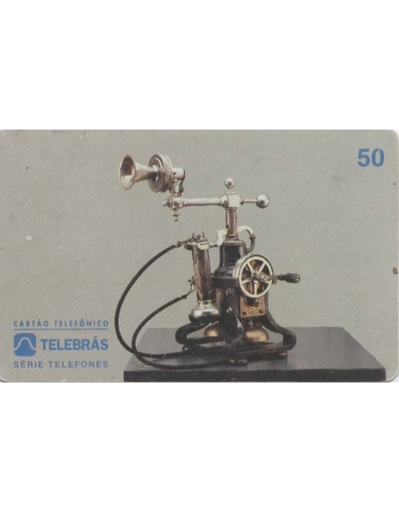 SERIE TELEFONE - APARELHO TELEFONICO DE MESA MODELO PE DE FERRO ANO 1885
