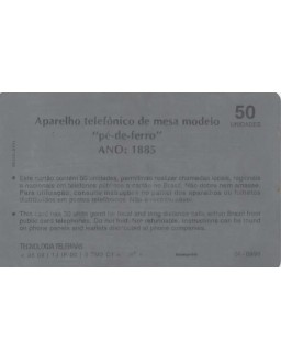 SERIE TELEFONE - APARELHO TELEFONICO DE MESA MODELO PE DE FERRO ANO 1885
