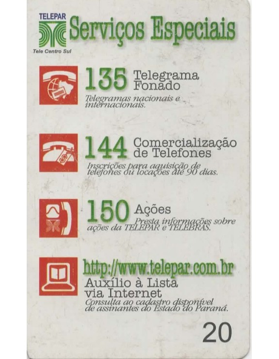 TELEPAR - SERVIÇOS ESPECIAIS