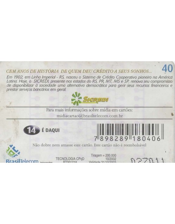SICRED - 100 ANOS