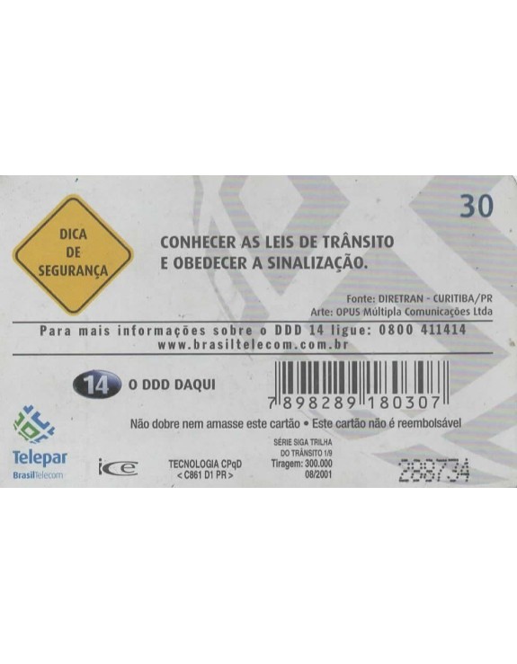 SERIE SIGA TRILHA DO TRANSITO 01/09 - DICA DE SEGURANÇA - DIRETRAN -CURITIBA - PR