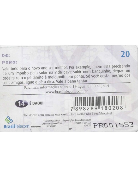 SUPERSTIÇÃO DE ANO NOVO 03 DE 11