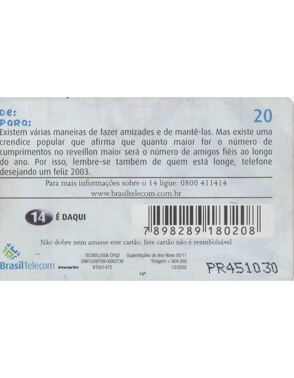 SUPERSTIÇÃO DE ANO NOVO 05 DE 11
