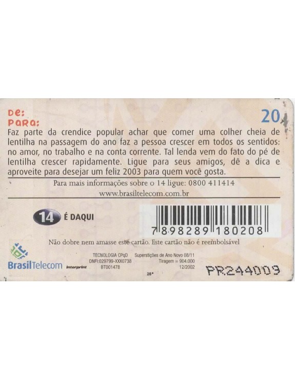 SUPERSTIÇÃO DE ANO NOVO 08 DE 11
