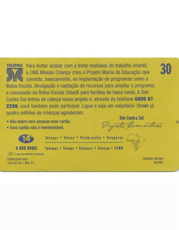 TELE CENTRO SUL - PROJETOS COMUNITARIOS AÇAO VOLUNTARIA