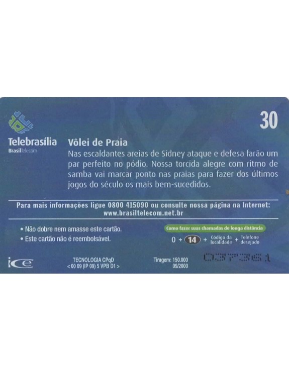 TELEBRASILIA - JOGOS OLIMPICOS -SIDNEY 2000 - VOLEI DE PRAIA
