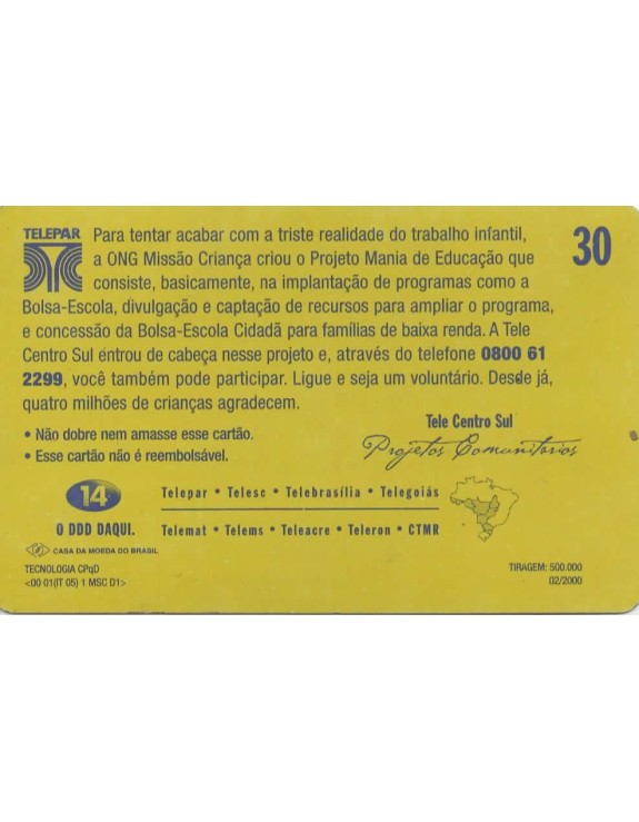 TELE CENTRO SUL - PROJETOS COMUNITARIOS AÇAO VOLUNTARIA