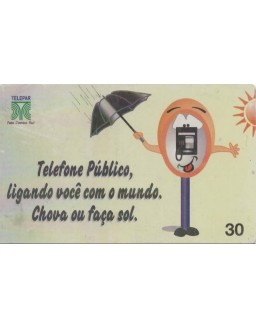 TELEFONE PUBLICO LIGANDO VOCE COM O MUNDO CHOVA OU FAÇA SOL