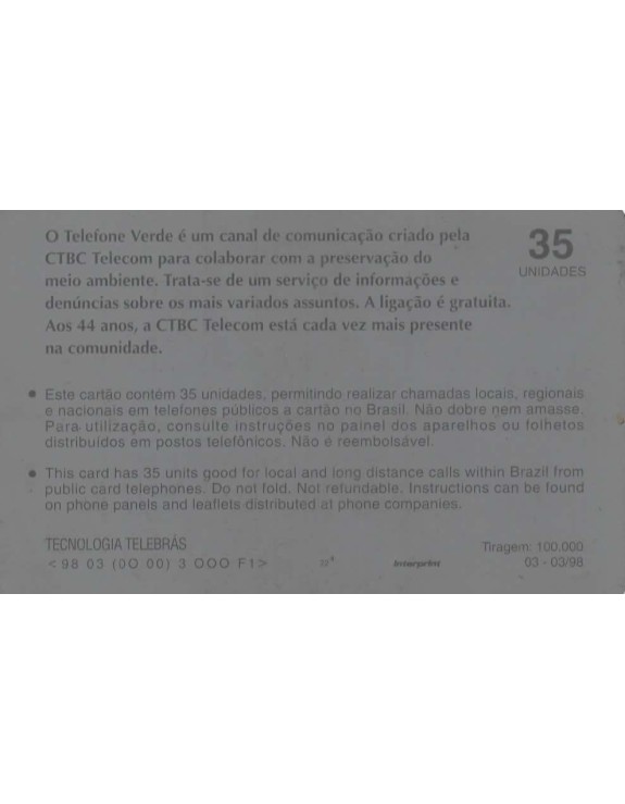 CTBC - TELEFONE VERDE