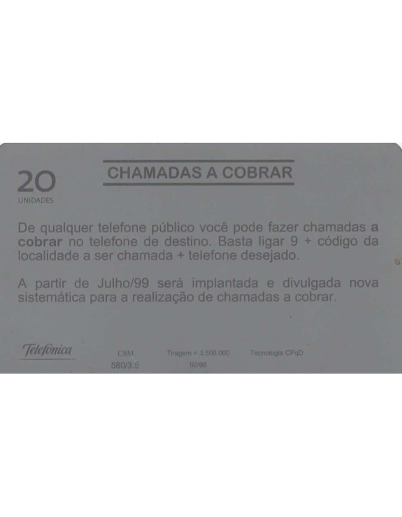 TELEFONICA - CHAMADAS A COBRAR