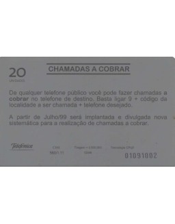 TELEFONICA - CHAMADAS A COBRAR