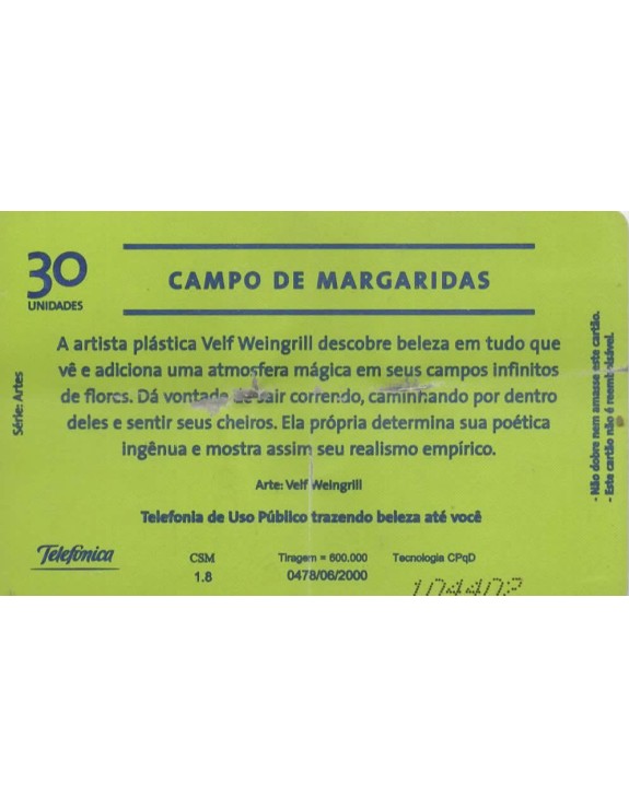 TELEFONICA - SERIE ARTES - CAMPO DE MARGARIDAS