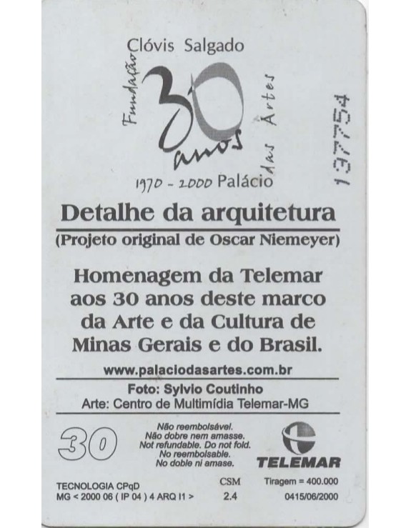 TELEMAR - 30 ANOS - PROJETO ORIGINAL DE OSCAR NIEMEYER