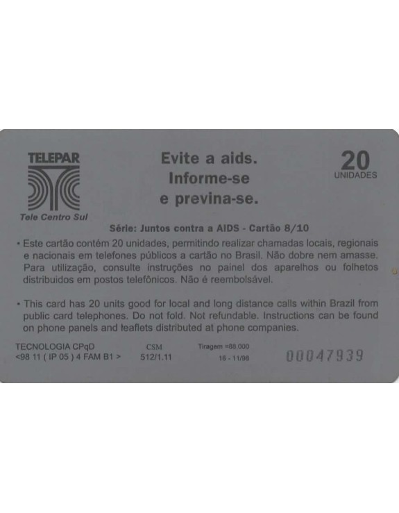 TELEPAR - EVITE A AIDS INFORME-SE E PREVINA-SE