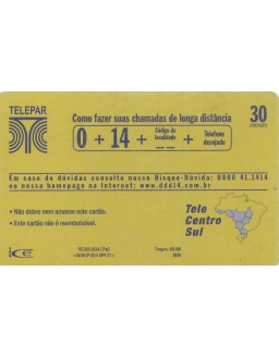 TELEPAR - LONGA DISTANCIA TARIFA BAIXINHA 14 O DDD DAQUI