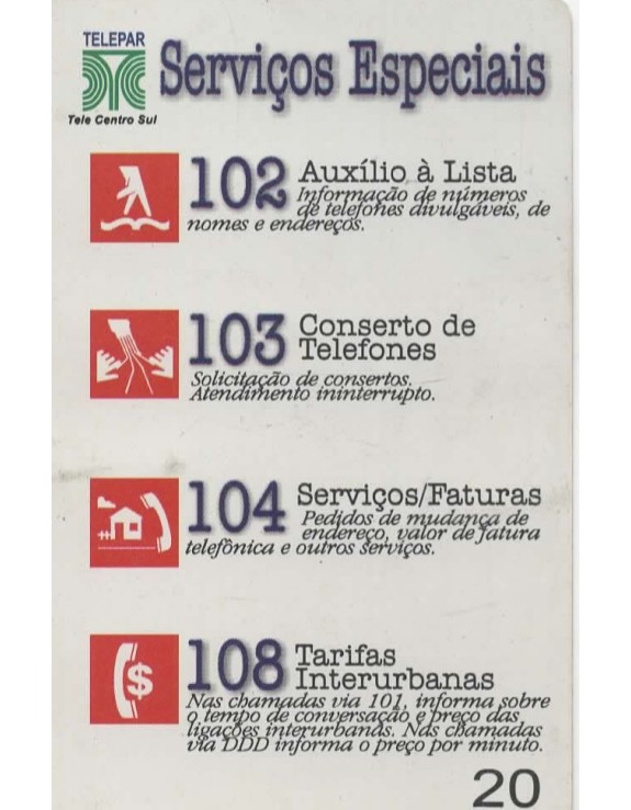 TELEPAR - SERVIÇOS ESPECIAIS