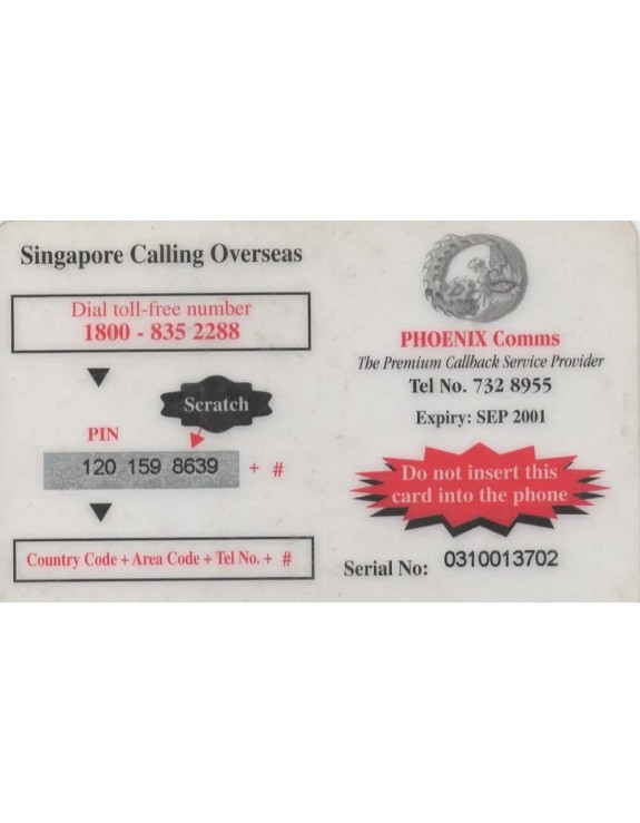 CARTAO TELEFONICO - THE PHOENIX CARD