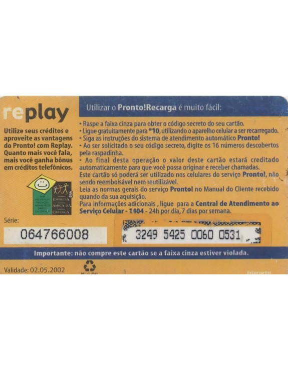 TIM - CREDITOS TELEFONICOS - PRONTO RECARGA 15,00