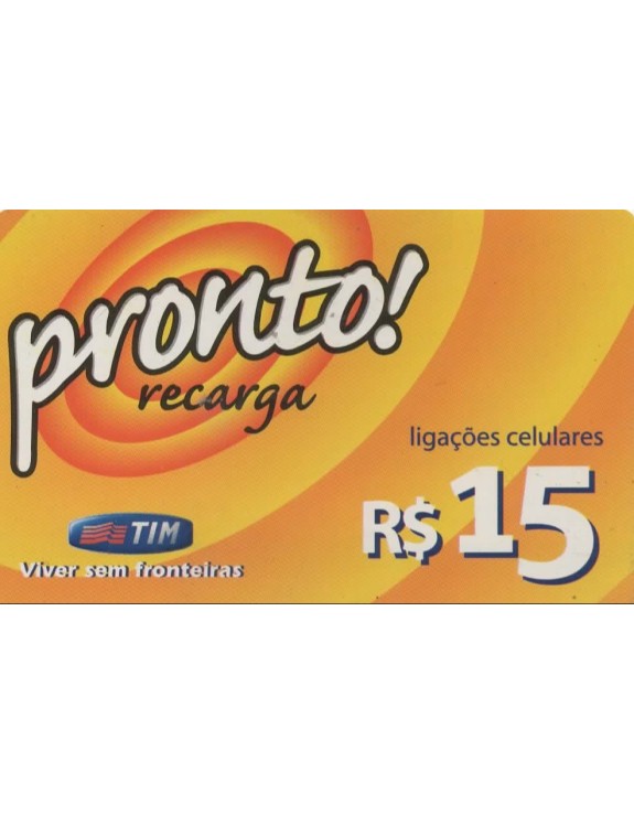 TIM - CREDITOS TELEFONICOS - PRONTO RECARGA 15,00