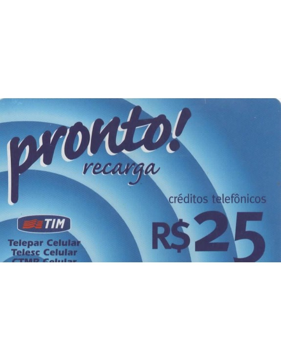 TIM CREDITOS TELEFONICOS - PRONTO RECARGA 25,00