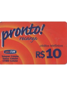 TIM - CREDITOS TELEFONICOS - PRONTO RECARGA 10,00