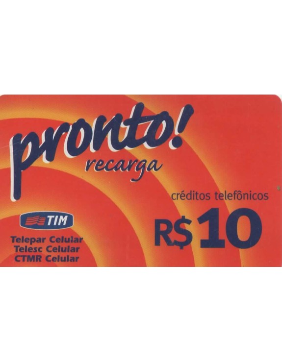 TIM - CREDITOS TELEFONICOS - PRONTO RECARGA 10,00