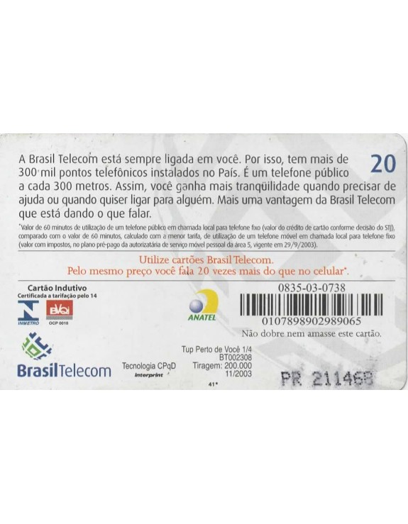 TUP PERTO DE VOCE 01/04 - BRASIL TELECOM